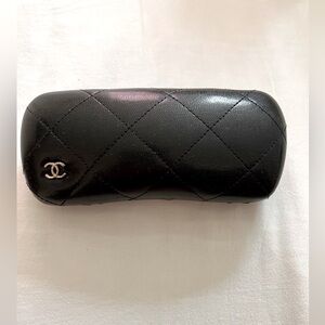 Channel Black Quilted Eyeglass Case
